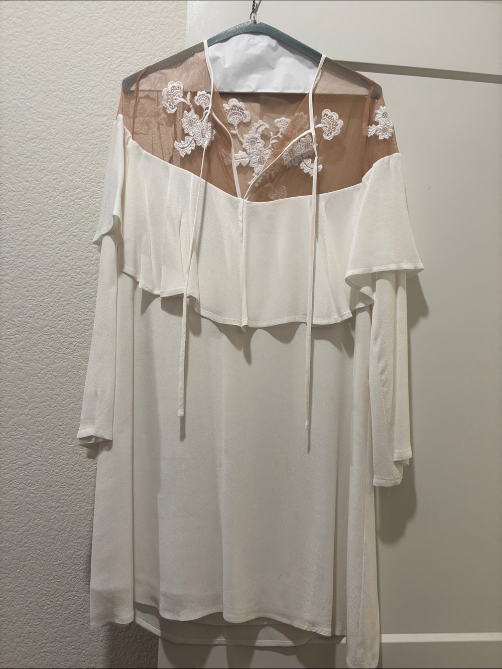 lululemon athletica Ivory Lace Yoke Long Sleeve Dress